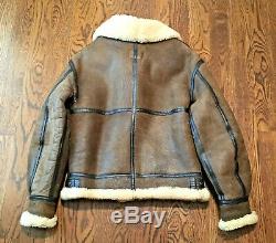 Avirex B-3 Bomber Jacket Size 36 Leather Sheepskin Army Air Force Made In USA