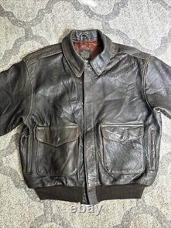 Avirex Jacket US Army Air Forces Type A-2 Leather Flight Jacket XL Made In USA