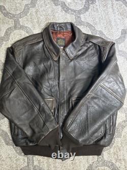 Avirex Jacket US Army Air Forces Type A-2 Leather Flight Jacket XL Made In USA