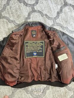 Avirex Jacket US Army Air Forces Type A-2 Leather Flight Jacket XL Made In USA