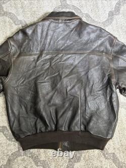 Avirex Jacket US Army Air Forces Type A-2 Leather Flight Jacket XL Made In USA