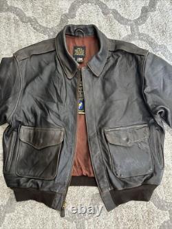 Avirex Jacket US Army Air Forces Type A-2 Leather Flight Jacket XL Made In USA