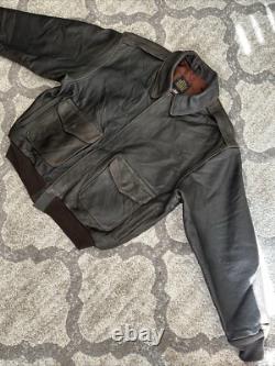 Avirex Jacket US Army Air Forces Type A-2 Leather Flight Jacket XL Made In USA