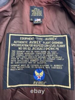 Avirex Jacket US Army Air Forces Type A-2 Leather Flight Jacket XL Made In USA