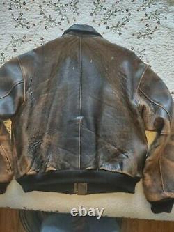 Avirex Leather Bomber Flight Jacket A-2 US Army Air Forces XXL Great Worn Patina