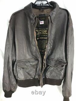 Avirex Leather Bomber Jacket 1978 Vintage US Army Air Force Mens L XL 50 Type A2