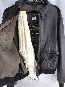 Avirex Leather Bomber Jacket 1978 Vintage US Army Air Force Mens L XL 50 Type A2