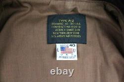 Avirex Made In USA Type A-2 Army Air Forces Leather Flight Bomber Jacket Size 40