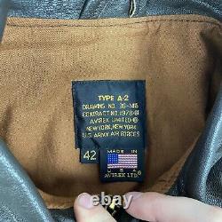 Avirex Type A-2 # 30-1415 Contract No 1978-01 Air Force Leather Bomber USA 42