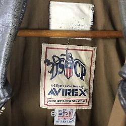 Avirex Type A-2 Bomber Brown Leather Jacket Medium U. S Army Air Forces USA Flyer