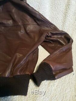 Avirex Type A-2 Bomber Brown Leather Jacket Sz 42 U. S Army Air Forces USA Flyer