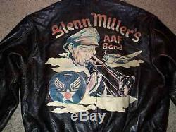 Avirex Type A-2 U. S. Army Air Forces Glenn Miller Band Leather Bomber Jacket XL