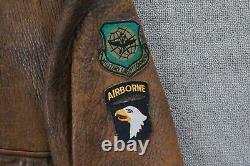 Avirex Type A-2 US Army Air Forces Leather Flight Jacket Vtg 80s Airborn Size M