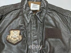 Avirex US Army Air Force Leather Flight Jacket Bomber Type A-2 42 Large & Gloves