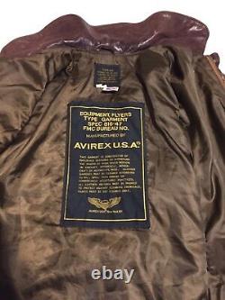 Avirex US Army Air Forces Brown Flight Bomber Jacket Type-A2 Sz M 40 Han Solo