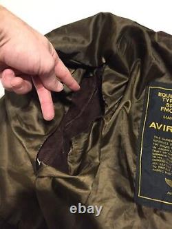 Avirex US Army Air Forces Brown Flight Bomber Jacket Type-A2 Sz M 40 Han Solo