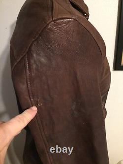 Avirex US Army Air Forces Brown Flight Bomber Jacket Type-A2 Sz M 40 Han Solo