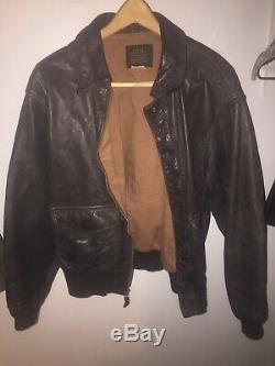 Avirex US Army Airforce Type A2 Leather Jacket Sz 46