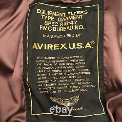 Avirex USA Army Air Forces Bomber Flight Jacket Leather Men's Sz 44