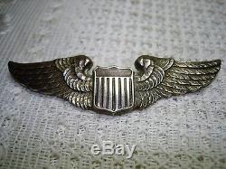 Beautiful Original WWII US Army Air Force Sterling Silver Luxenberg Pilot Wing
