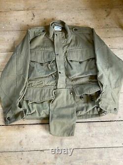 Belgian Army 1950's Para Smock RARE OG Denison Cut Heavy Canvas 42-44 chest