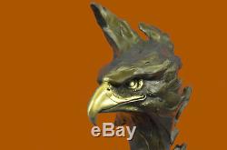 Bronze Marble Eagle Head Bust Military Army Air Force Marine Colonel Gift Sculpt