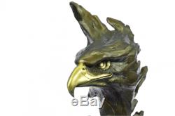 Bronze Marble Statue Eagle Head Bust Military Army Air Force Marine Colonel Gift