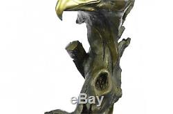 Bronze Sculpture Figurine 15X8 Marble Eagle Head Bust Military Army Air Force M