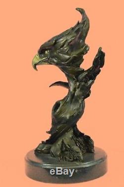 Bronze Sculpture Statue Marble Eagle Head Bust Military Army Air Force Marine Co
