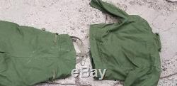 C50 1961 2pc Sweden Vintage Motorcycle Army Jacket Pants Snow Liner Air Force