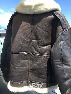 COCKPIT Leather Jacket Shearling B-3 Bomber Flight Air Force US Army (New $1100)