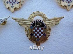 CROATIA ARMY, HV, Metal Badge Air Force, Parachute, Navigator, Pilot 1HG Zbor