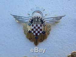 CROATIA ARMY, HV, Metal Badge Air Force, Parachute, Navigator, Pilot 1HG Zbor