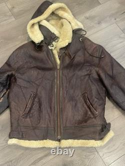 Calafate US Army Air Force Aviator Type B-3 Shearling Bomber Jacket Sz XL-Read