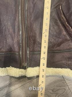 Calafate US Army Air Force Aviator Type B-3 Shearling Bomber Jacket Sz XL-Read