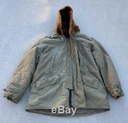 Distressed Vintage US Army Air Forces Jacket Winter Flying Type B-11 Size 40