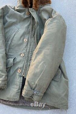 Distressed Vintage US Army Air Forces Jacket Winter Flying Type B-11 Size 40