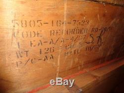 ESTATE RARE US ARMY & AIR FORCE TUBE CODE RECORDER RD-60/U with SHIPPING CRATE