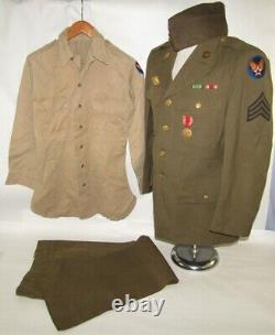 Early WW2 U. S. Army Air Force Bomb Armament Specialist EM Tunic-Shirt-Cap-Pants