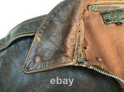 Eastman Leather Rough Wear 27752 Seal Brown Horsehide A2 Jacket Size 40