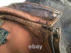 Eastman Leather Rough Wear 27752 Seal Brown Horsehide A2 Jacket Size 40