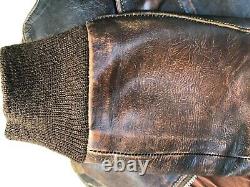 Eastman Leather Rough Wear 27752 Seal Brown Horsehide A2 Jacket Size 40