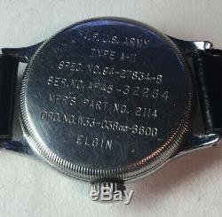 Elgin Wwii A-11 Watch / Us Army Air Forces / Works! / Af 45