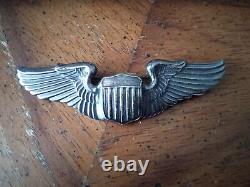 Extremely Rare WWII'Dawn Sterling' Silver AAF Army Air Force 3 Pilot Wings Pin