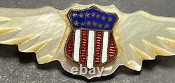 Extremely Rare WWII'Mother Of? Pearl? AAF Army Air Force Pilot Wings Pin