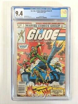 G. I. JOE, A REAL AMERICAN HERO #1 CGC 9.4 OW. W NEWSSTAND 1982 Marvel Key Issue
