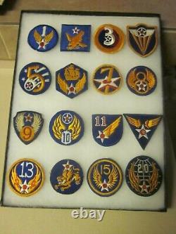 GROUPING of (16) WW2 U. S. ARMY AIR FORCES SHOULDER SLEEVE INSIGNIA'S V/G COND