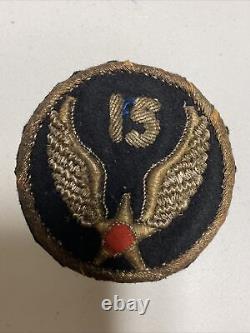 H0840 Original WW2 US Army 15th Air Forces Bullion Shoulder Patch IR45A