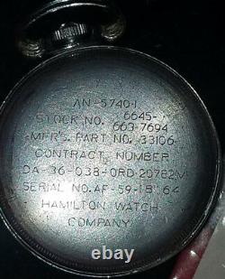Hamilton 4492B 22 Jewel 24 hour Military dial pocket watch