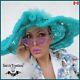 Hat Woman Fashion Accessories Wedding Bride Sun Protection Summer Turquoise Flap